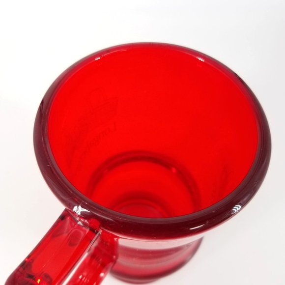 Longaberger Plastic Mug Cup Glass Latte Footed Red Cherry Bright 16 Ounce USA - Picture 4 of 10